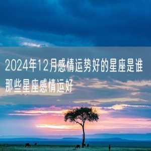 2024年12月感情运势好的星座是谁 那些星座感情运好