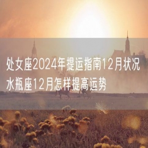 处女座2024年提运指南12月状况 水瓶座12月怎样提高运势