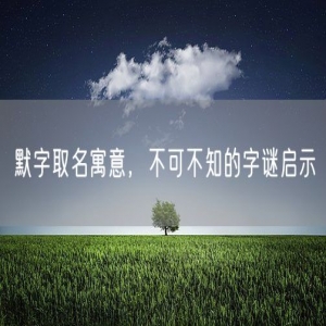 默字取名寓意，不可不知的字谜启示