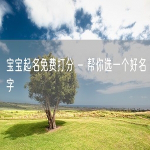 宝宝起名免费打分 - 帮你选一个好名字