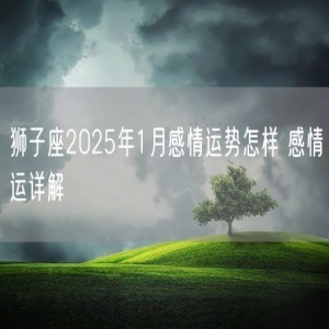 狮子座2025年1月感情运势怎样 感情运详解