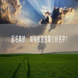 起名奥妙：如何给宝宝取个好名字？