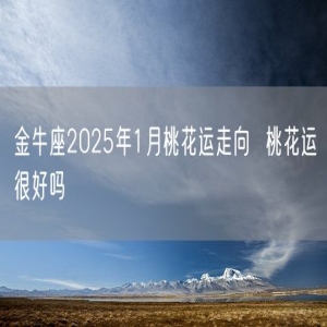 金牛座2025年1月桃花运走向  桃花运很好吗