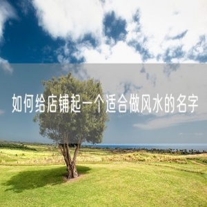 如何给店铺起一个适合做风水的名字