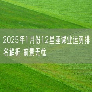 2025年1月份12星座课业运势排名解析 前景无忧