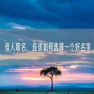 佳人取名，应该如何选择一个好名字