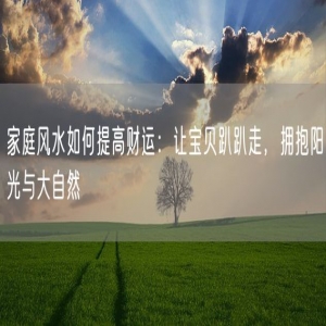 家庭风水如何提高财运：让宝贝趴趴走，拥抱阳光与大自然