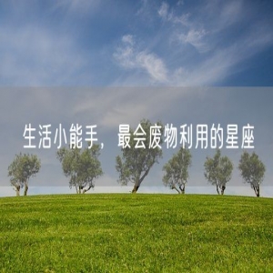 生活小能手，最会废物利用的星座
