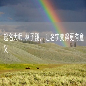 起名大师 林子翔，让名字变得更有意义