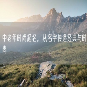 中老年时尚起名，从名字传递经典与时尚