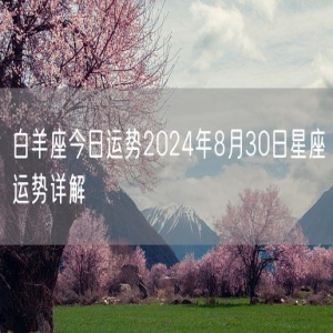 白羊座今日运势2024年8月30日星座运势详解