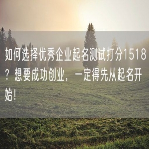 如何选择优秀企业起名测试打分1518？想要成功创业，一定得先从起名开始！