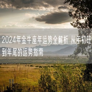2024年金牛座年运势全解析 从年初旺到年尾的运势指南