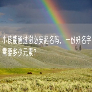 小孩能通过谢必安起名吗，一份好名字需要多少元素？