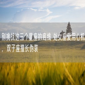 别挑战这三个星座的底线 处女座爱用心机，双子座擅长伪装