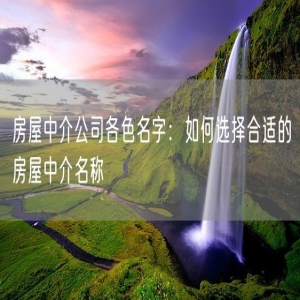 房屋中介公司各色名字：如何选择合适的房屋中介名称