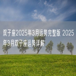 双子座2025年3月运势完整版 2025年3月双子座运势详解