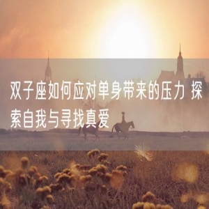 双子座如何应对单身带来的压力 探索自我与寻找真爱