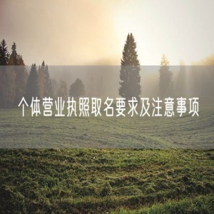 个体营业执照取名要求及注意事项