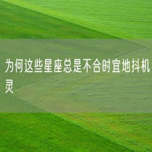 为何这些星座总是不合时宜地抖机灵
