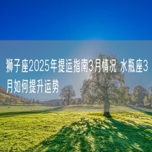 狮子座2025年提运指南3月情况 水瓶座3月如何提升运势
