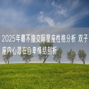 2025年最不擅交际星座性格分析 双子座内心潜在自卑情结剖析