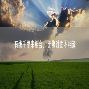 有缘千里来相会，无缘对面不相逢
