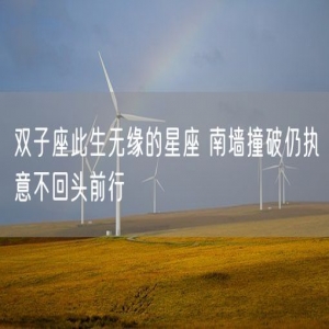 双子座此生无缘的星座 南墙撞破仍执意不回头前行