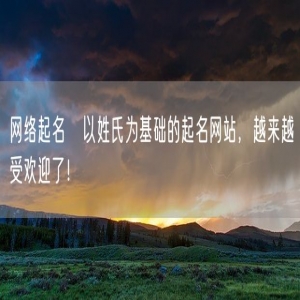 网络起名   以姓氏为基础的起名网站，越来越受欢迎了！