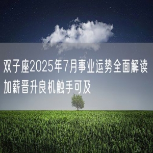 双子座2025年7月事业运势全面解读 加薪晋升良机触手可及