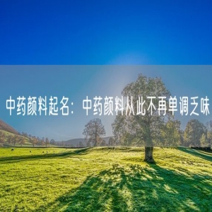 中药颜料起名：中药颜料从此不再单调乏味