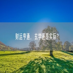 财运亨通，玄学还是实际？
