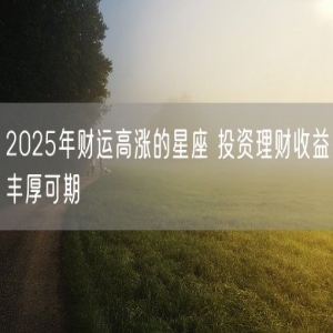 2025年财运高涨的星座 投资理财收益丰厚可期