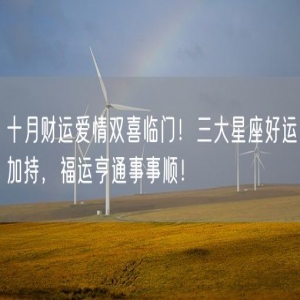 十月财运爱情双喜临门！三大星座好运加持，福运亨通事事顺！
