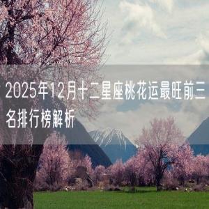 2025年12月十二星座桃花运最旺前三名排行榜解析