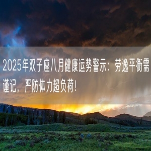 2025年双子座八月健康运势警示：劳逸平衡需谨记，严防体力超负荷！