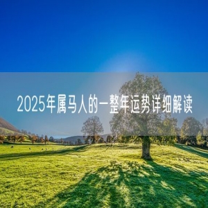 2025年属马人的一整年运势详细解读