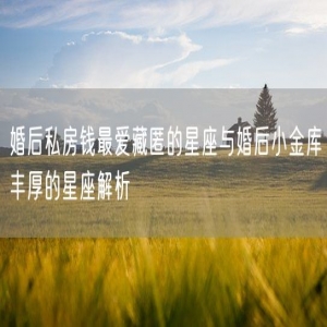 婚后私房钱最爱藏匿的星座与婚后小金库丰厚的星座解析