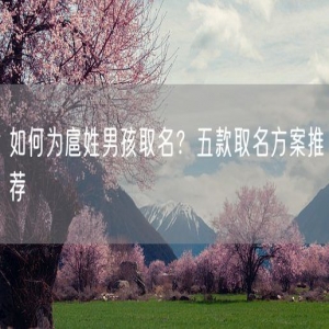 如何为扈姓男孩取名？五款取名方案推荐