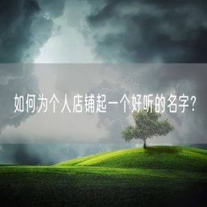 如何为个人店铺起一个好听的名字？