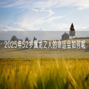 2025年52岁属龙之人的命运会如何呢