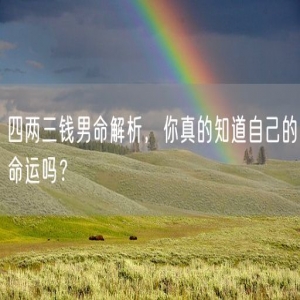 四两三钱男命解析，你真的知道自己的命运吗？