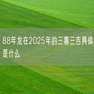 88年龙在2025年的三喜三吉具体是什么
