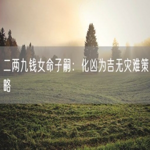 二两九钱女命子嗣：化凶为吉无灾难策略
