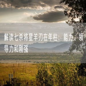 解读七杀将星羊刃在年柱：能力、领导力和刚强