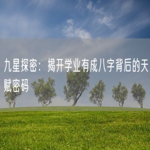 九星探密：揭开学业有成八字背后的天赋密码
