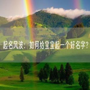 起名风波：如何给宝宝起一个好名字？