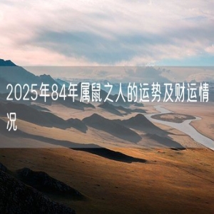 2025年84年属鼠之人的运势及财运情况