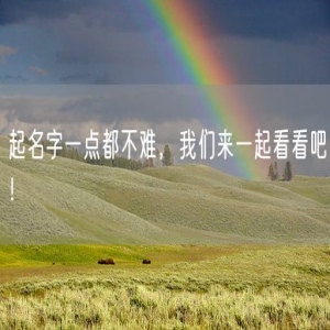 起名字一点都不难，我们来一起看看吧！