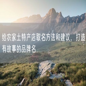 给农家土特产店取名方法和建议，打造有故事的品牌名